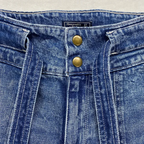 Abercrombie & Fitch Ultra High Rise Straight‎ Jeans Belted Size 27/4R - Image 6