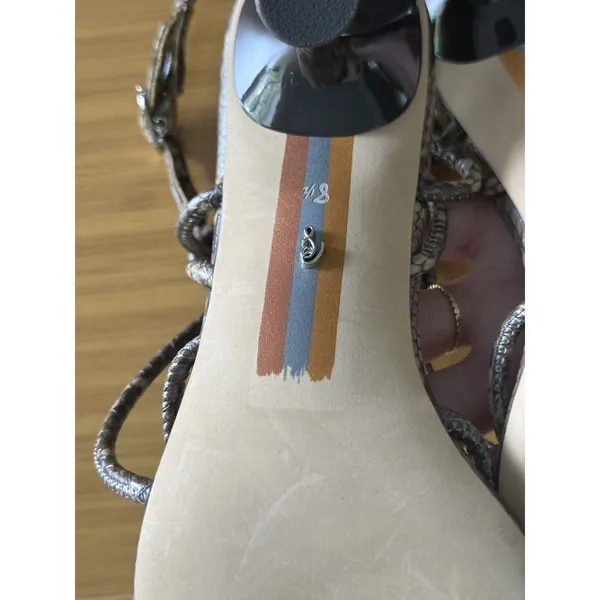 Sam Edelman RIANA Strappy Sandal Heels Size 8.5 Snakeskin Print Open Toe Shoe - Image 8