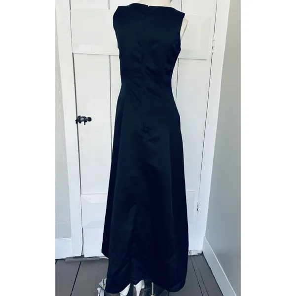 Vintage Southeastern Black Dress Women's Size 0 Long Formal Bridal Prom 80's 90s - Image 3