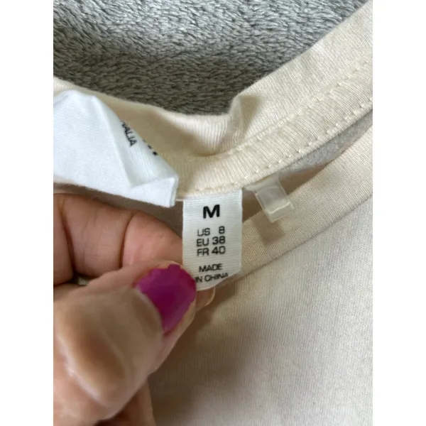 The Upside Infinite Cropped Muscle Tank Top Natural Graphic Logo Size‎ 8 Cotton - Image 6