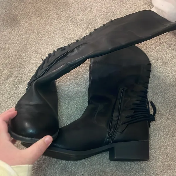 Steve Madden lace up boots black vegan leather 10 - Image 3