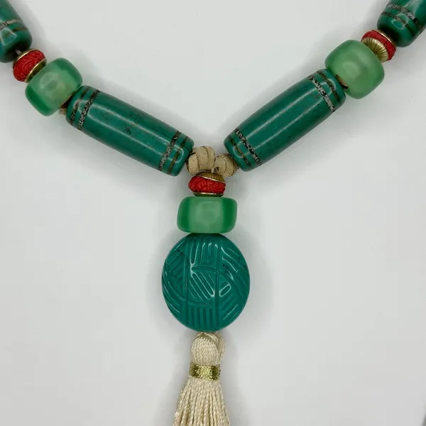 Chico's Faux Turquoise Tassel Pendant Necklace 34.25-38.25in ✨ - Image 4