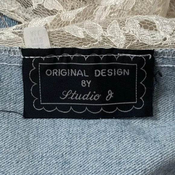 Vintage‎ Denim Floral Painting Vest - Image 11