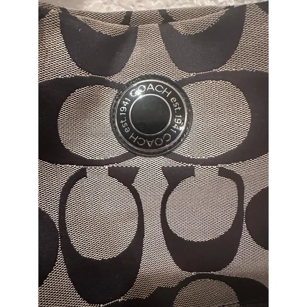 Coach Signature Stripe File Crossbody Zip Shoulder Bag F19220 Black Vintage Y2K - Image 3