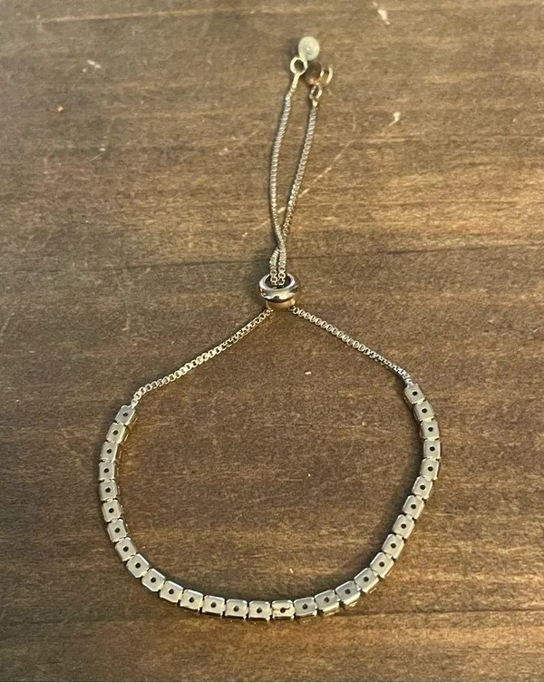 Cubic Zirconia adjustable slide tennis bracelet - Image 6
