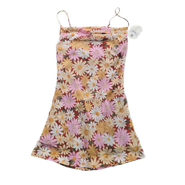 Altar'd State NWT Zaylie‎ Marsala Floral Cowl Neck Mini Slip Dress Small - Image 2