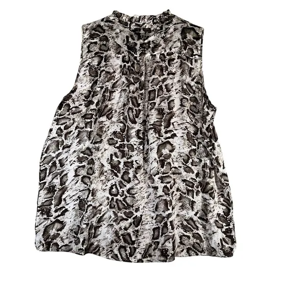 Simply Vera Wang Womens Brown Creme Tie Front Pintuck Top NEW Sz‎ XL - Image 3
