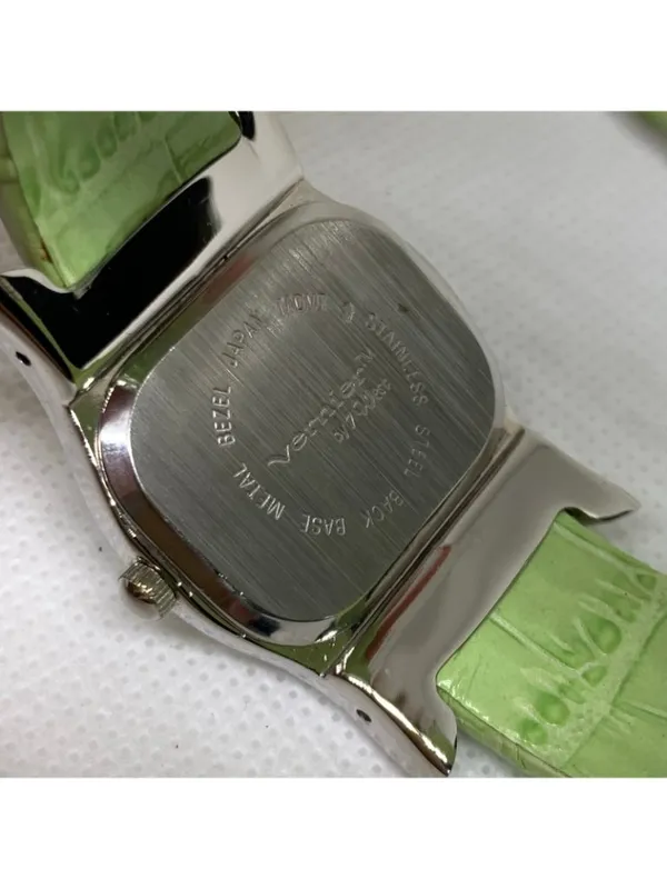 Vernier women’s cuff bracelet watch silver green tone 28mm quartz size 6” runnin - Image 6