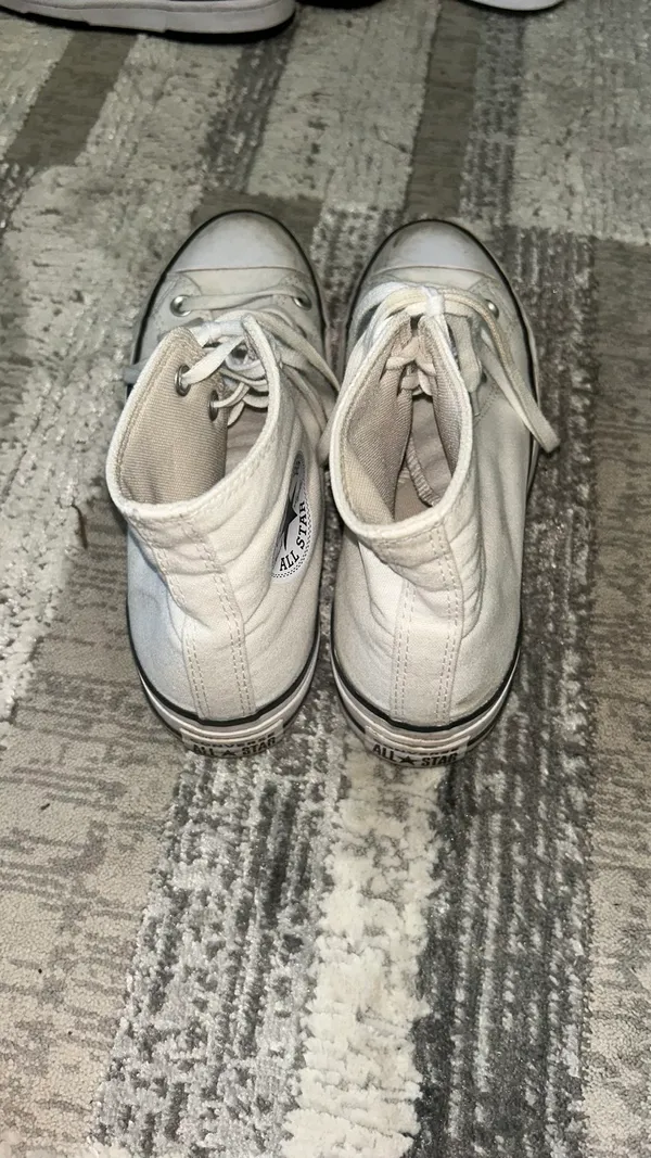 White Converse Platform High-Top Chuck Taylor All Star Sneakers - Image 3