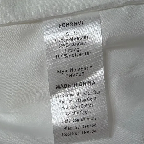 Fehrnvi Apparel White‎ Floral Jacquard Tiered Maxi Dress Long Sleeve Tie Neck M - Image 9