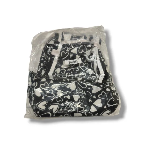 Brighton Endless‎ Love Backpack Black White Heart Print Tom Clancy D30307 NEW - Image 4