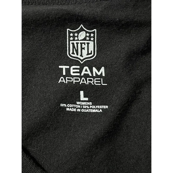 NFL Team Apparel Atlanta Falcons Women's V-Neck T-Shirt Black Size L - Image 5