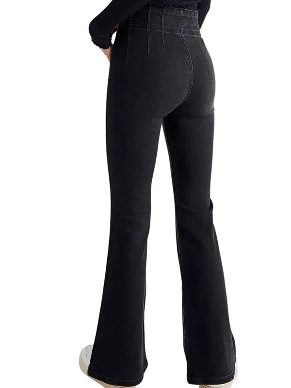 Free People We The Free Black High-Rise Flare Jeans - Image 2