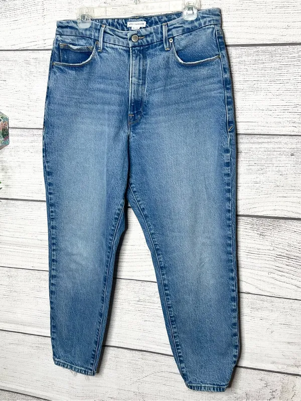 Good American Mid-Rise Cropped Straight Jeans - Blue - Image 4