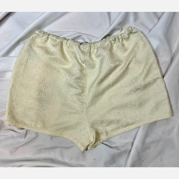 Free People Pearl Satin Shorts Drawstring Waist Tofu L - Image 14