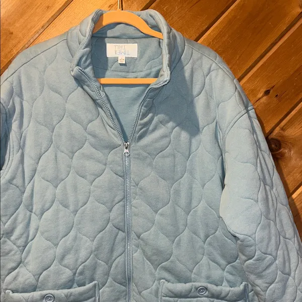 Oversized light blue quilted jacket Size L - Image 2