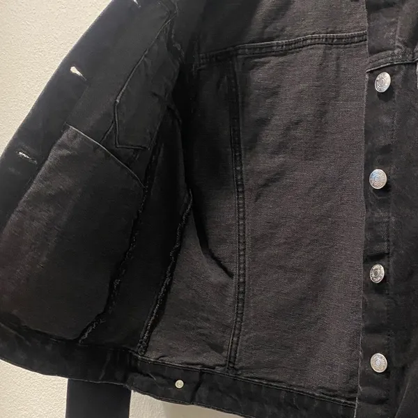 Zara Black Denim Jacket - Small - Image 5