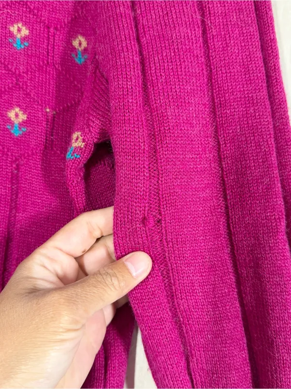 Pendleton Women’s Vintage 100% Virgin Wool Floral Sweater in Pink S - Image 12