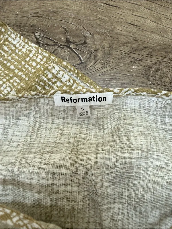 Reformation Kienna Linen Dress in "Burlap" print size small - Image 6