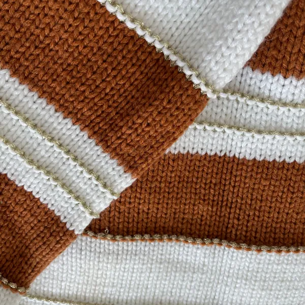 Women's Sweater in Cream, Gold, and Rust colors XL - Image 3