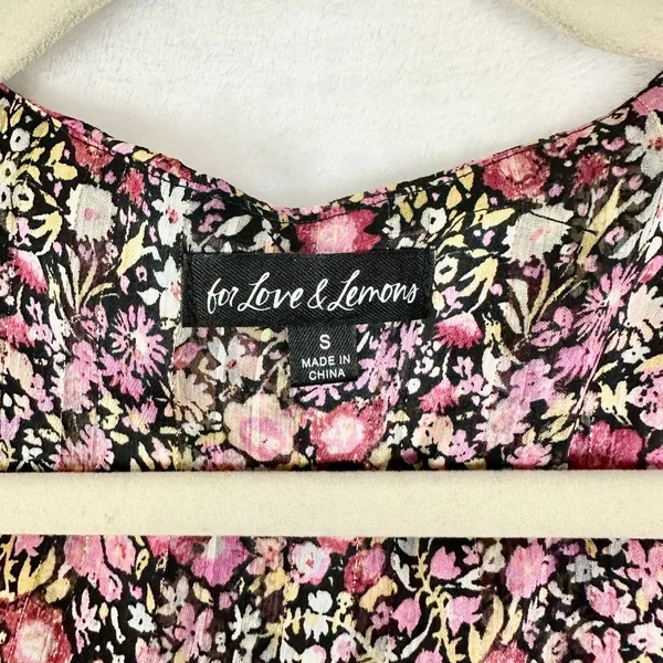 For Love & Lemon Grace Mini Dress Size Small Floral Lined Boho Prairie Feminine - Image 10