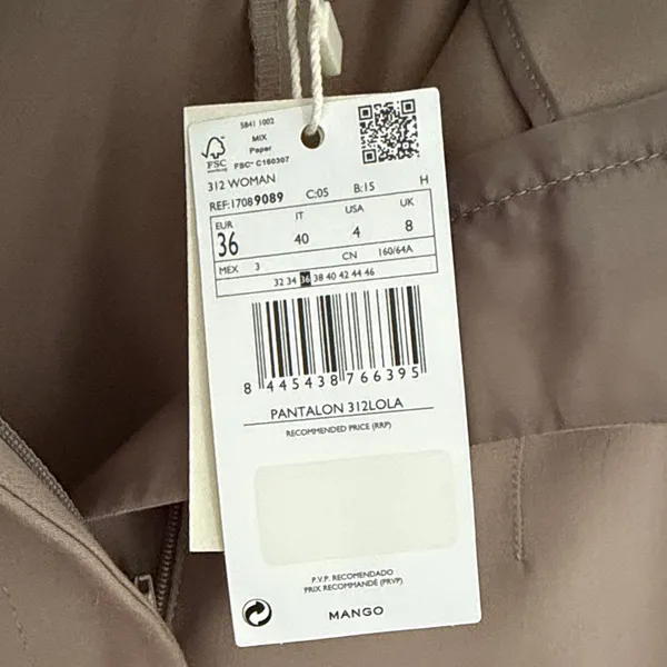 Mango Trousers Slacks Dress Pants for Women Tan Khaki - Image 8