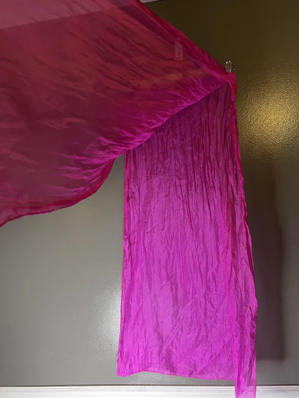 Pink Silk Scarf Womens One Size Sheer Crinkle Chiffon Rectangle Wrap Shawl India - Image 7