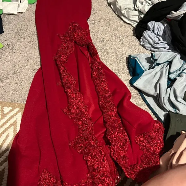 Hello Molly Svelte Lace Embroidered Maxi Dress | Red size 6‎ - Image 8