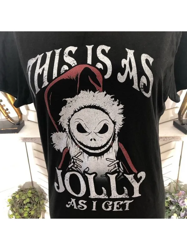Disney Nightmare Before Christmas T-shirt Jack Skellington Santa gothic sarcasm - Image 8