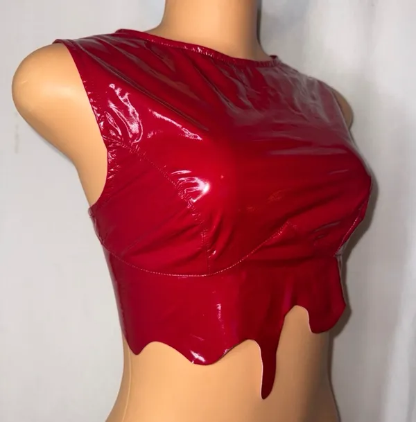 Red patent tank top  - Image 3