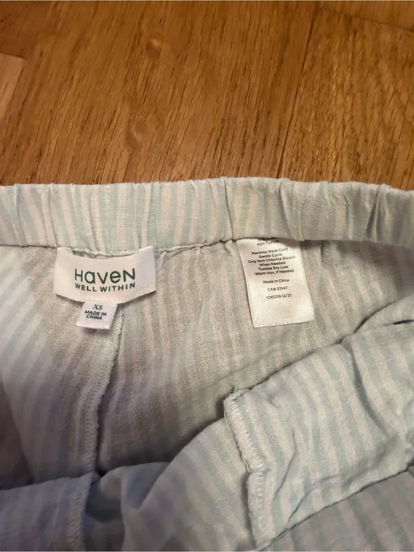 Blue and white stripe pajama set Size XS - Image 7