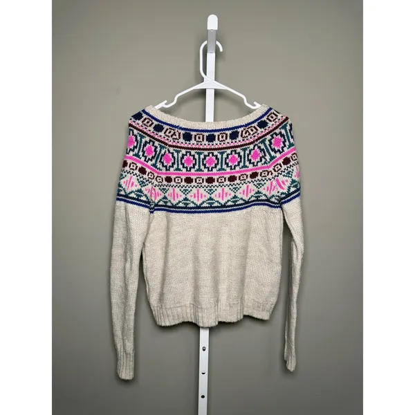 American Eagle Outfitters Fair‎ Isle Knit Sweater S Cottagecore Cabincore Ski - Image 7