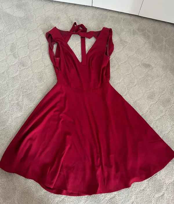 Lulus Dark Red Skater Dress - Image 2