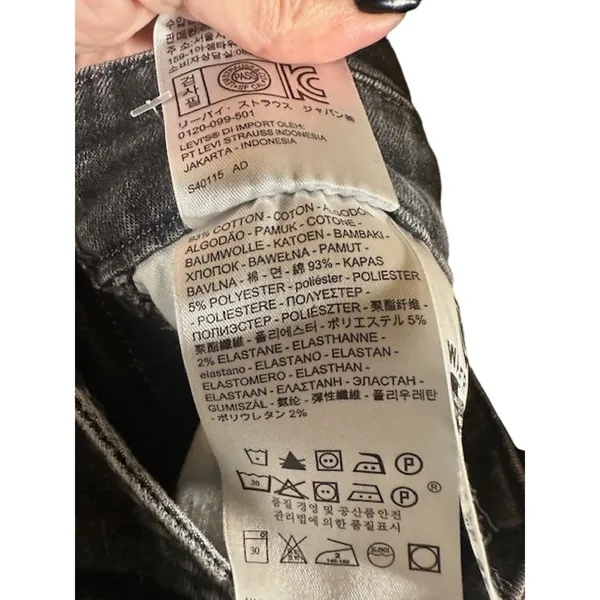 Levi's Black One Piece Carpenter BIB Tapered Leg Denim Jean Overall Women Sz 26 - Image 10