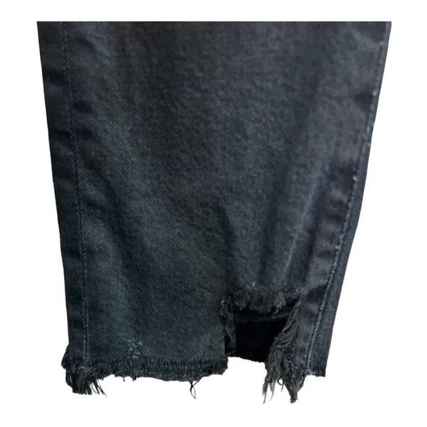 AGOLDE Toni‎ Mid Rise Straight Leg Jeans Black Distressed Hem Size 26 A133D-3002 - Image 11