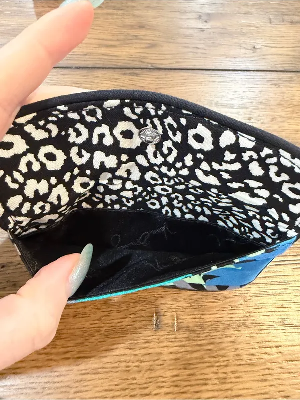 Vera Bradley Floral Zip Wristlet in Blue, Black, White, Mint - Image 2