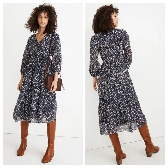 Madewell Tie-Waist Midi Dress in Harvest Vine - Size XL - Image 2