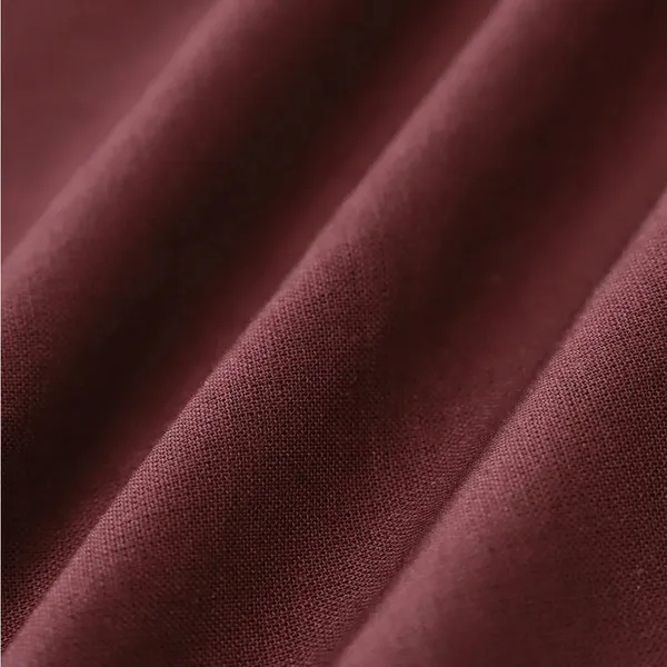 Rihoas Wine Red Square Neck Shirred Slip Midi Dress - Image 8