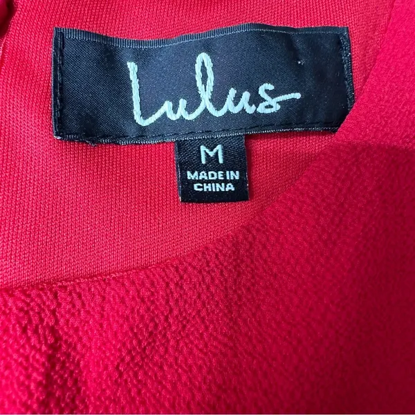 Lulus‎ Center of Attend Red Flounce 3/4 Bell Sleeve Mini Dress Size M - Image 7