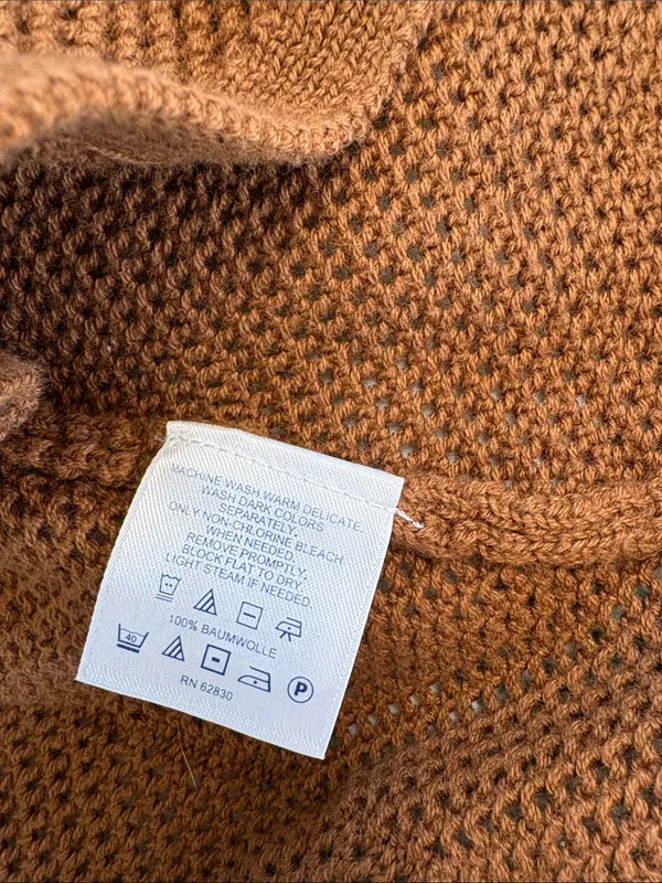 Lands' End Open-Front Knit Cardigan in Warm Brown Cotton Size‎ XS 2-4 - Image 5