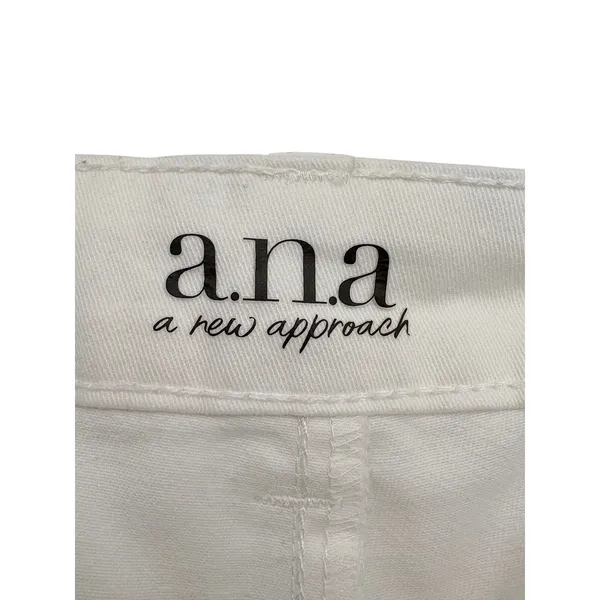 a.n.a. Mid-Rise Twill Short Womens 18 White Casual 5 Inch Inseam‎ Chino Summer - Image 4