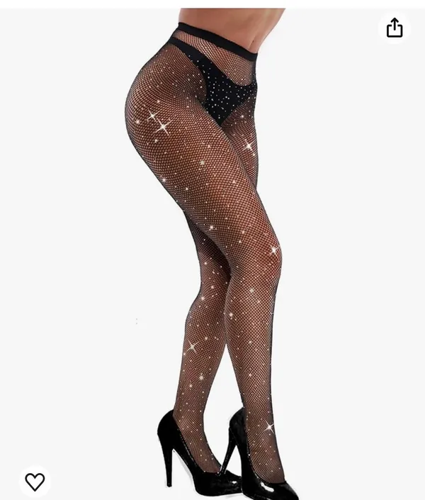 Black rhinestone stockings - Image 2
