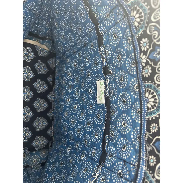 Vera Bradley Tote Bag Womens Large Blue Night and Day Quilted Cotton Excellent - Image 10