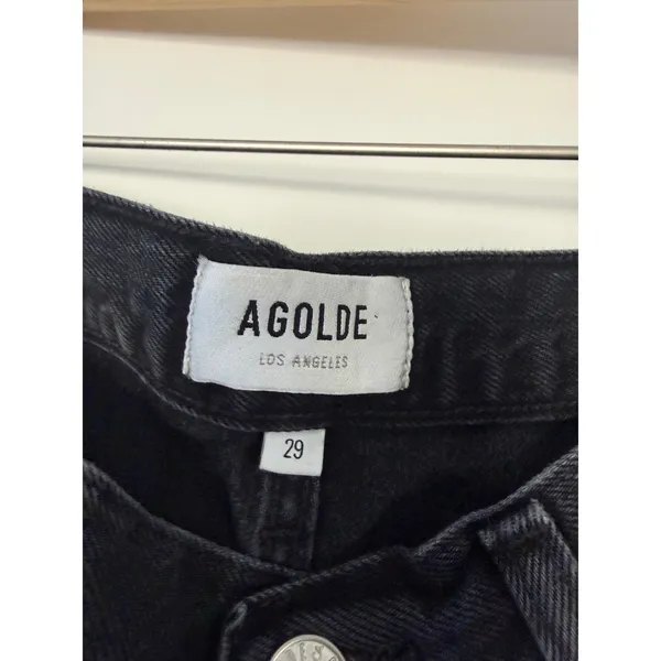 AGOLDE V-Waist Baggy Jeans 29 Washed Black Regenerative Cotton A208-1157 - Image 4