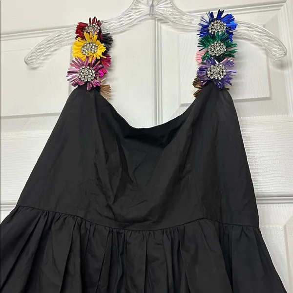 Queen Of Sparkles Black Flower Strap Dress - Image 6