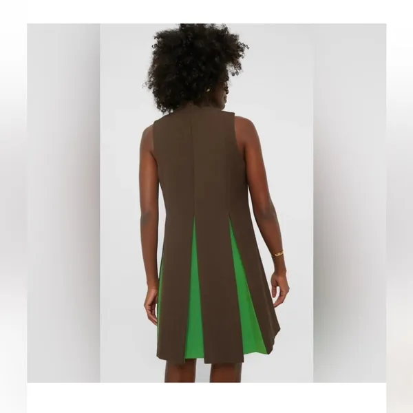 Tuckernuck Demitasse Griffiths Dress S Brown Green A-Line Mini NWT Mod - Image 3