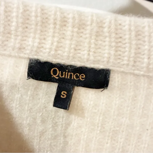 Quince Cream 100% Cashmere Mock Neck‎ Pullover Sweater Size Small - Image 3