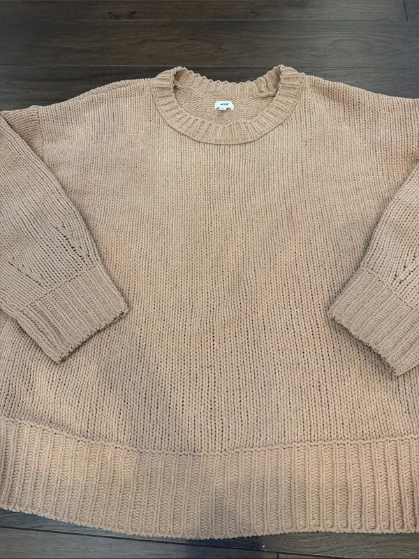 aerie like Candy Crewneck Sweater in Tan Size Large - C47-042 - Image 4