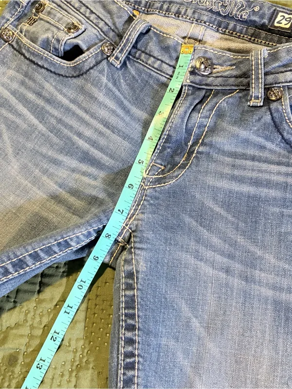 Miss Me Skinny Jeans Size 29 Medium Wash Embroidered Pockets JP6103S - Image 10