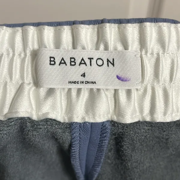 Babaton Aritzia Smith Vegan Faux Leather Shorts Dusty Blue Minimalist High Waist - Image 4